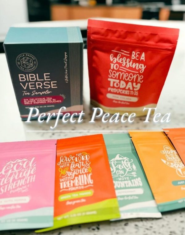 Product Image and Link for 2 pcs, Perfect Peace Bible Verse Premium Loose Leaf Tea Pouches