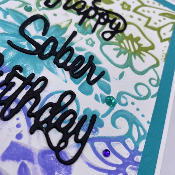Product Image and Link for Sober Birthday Card with Embossed Flowers