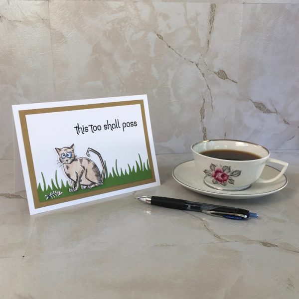 Product Image and Link for This Too Shall Pass Cat Greeting Card