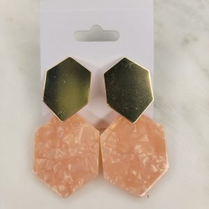 Product Image and Link for Resin earings gold and pink