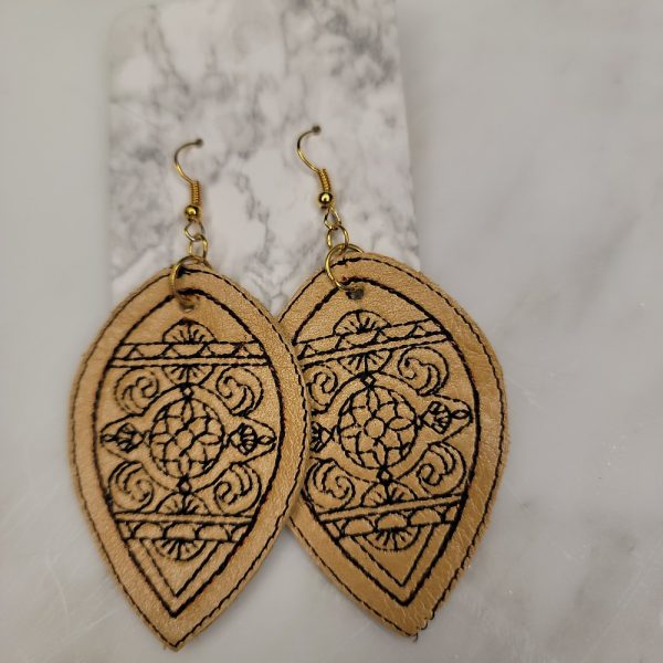 Product Image and Link for Leather embroidered earings