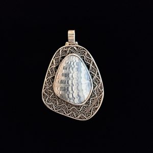 Product Image and Link for Sterling Silver Filigree Anadara Grey Pendant