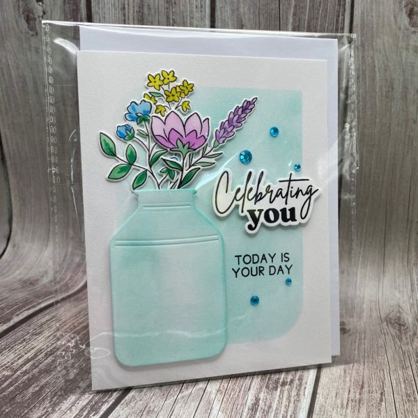 Product Image and Link for Celebrating You with Flowers Greeting Card