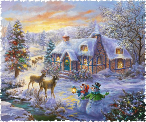 Product Image and Link for Christmas Cottage (501 Piece Christmas Wooden Jigsaw Puzzle)