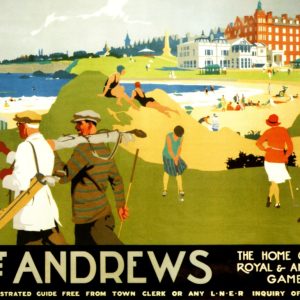 Product Image and Link for Golfing At St. Andrews (556 Piece Wooden Jigsaw Puzzle)