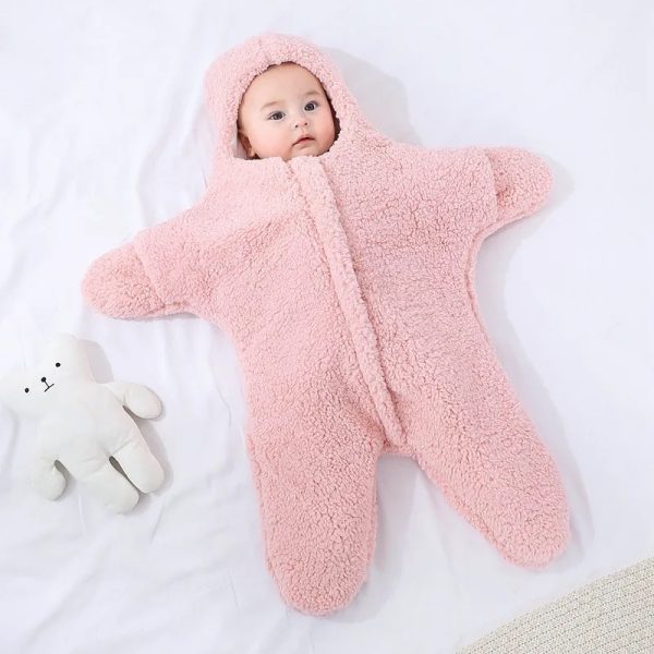 Product Image and Link for Pink Baby Star Cashmere Cotton Footie/Swaddle