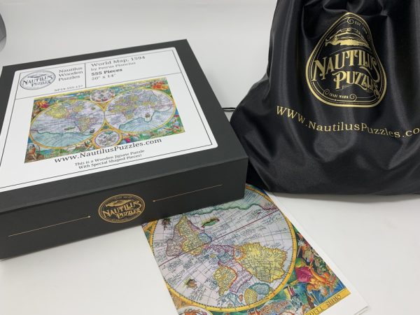 Product Image and Link for World Map, 1594 (555 Piece Wooden Jigsaw Puzzle)