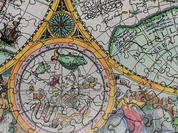 Product Image and Link for World Map, 1594 (555 Piece Wooden Jigsaw Puzzle)