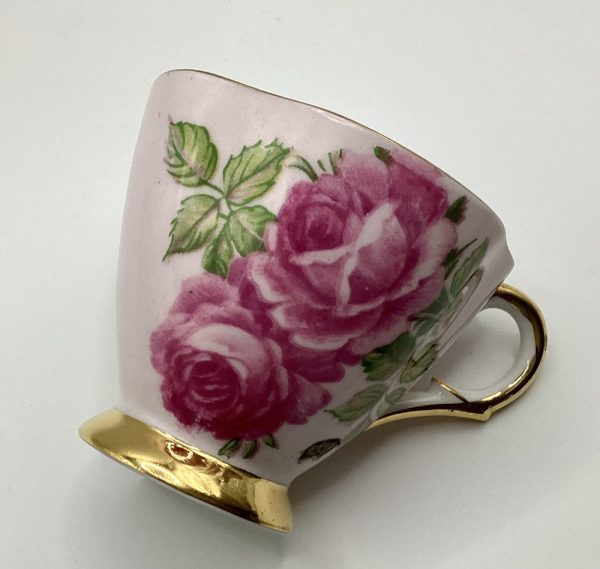 Product Image and Link for Clarence Vintage Teacup Saucer Bone China Rosa Elegance