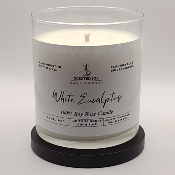 Product Image and Link for White Eucalyptus Soy Wax Candle 8.5 oz.