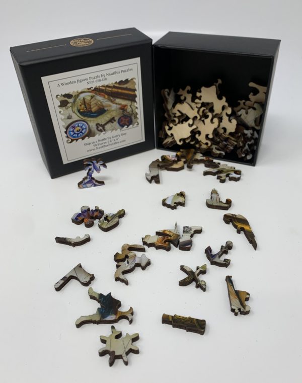 Product Image and Link for Ship In A Bottle (50 Piece Mini Wooden Jigsaw Puzzle)