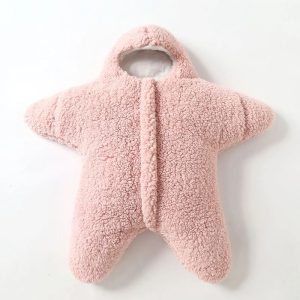 Product Image and Link for Pink Baby Star Cashmere Cotton Footie/Swaddle