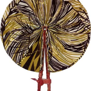 Product Image and Link for Gold & Brown African Fan (Folding) Rust Leather Handle