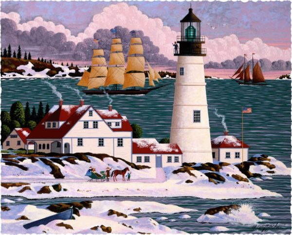 Product Image and Link for Portland Head Lighthouse (474 Piece Wooden Jigsaw Puzzle)