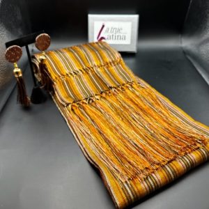 Product Image and Link for ‘Rebozo’ Gold Striped Shawl