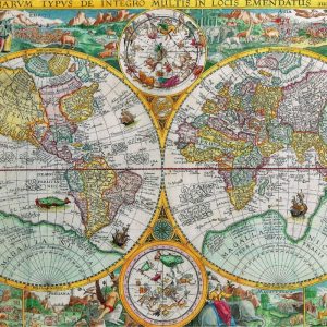 Product Image and Link for World Map, 1594 (555 Piece Wooden Jigsaw Puzzle)