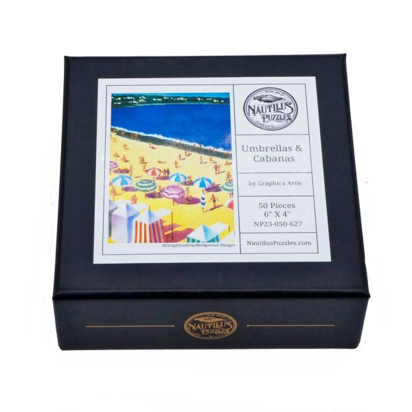 Product Image and Link for Umbrellas And Cabanas (50 Piece Mini Wooden Jigsaw Puzzle)