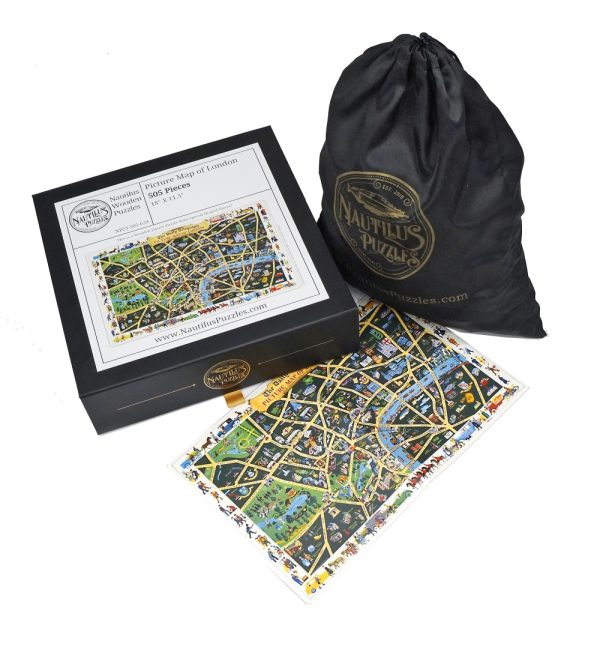 Product Image and Link for Picture Map Of London (505 Piece Wooden Jigsaw Puzzle)
