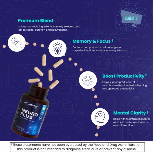 Product Image and Link for Maximon Health Supplements – Neuro Plus Premium Nootropics