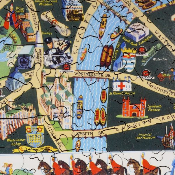 Product Image and Link for Picture Map Of London (505 Piece Wooden Jigsaw Puzzle)
