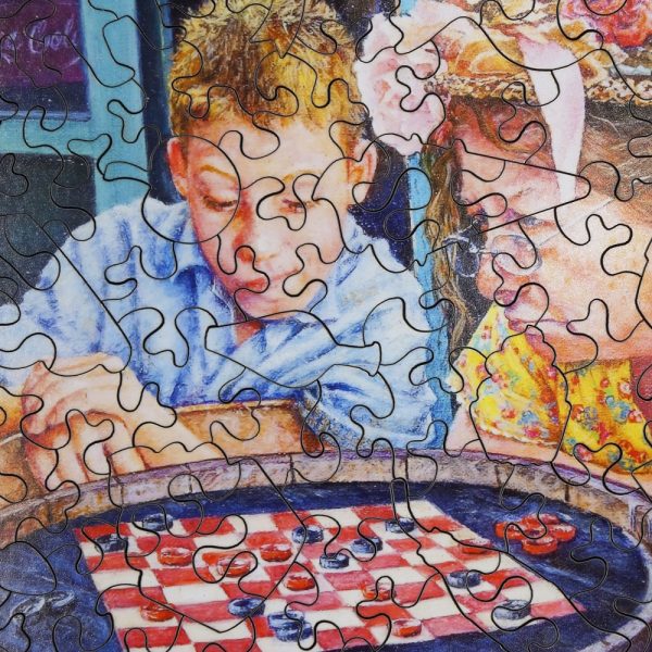 Product Image and Link for Sidewalk Checkers (474 Piece Wooden Jigsaw Puzzle)