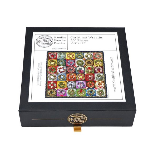 Product Image and Link for Christmas Wreaths (500 Pieces) Christmas Wooden Jigsaw Puzzle