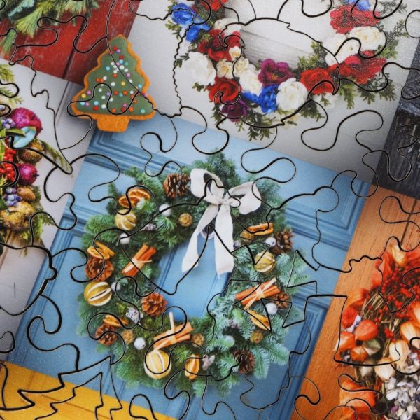 Product Image and Link for Christmas Wreaths (500 Pieces) Christmas Wooden Jigsaw Puzzle