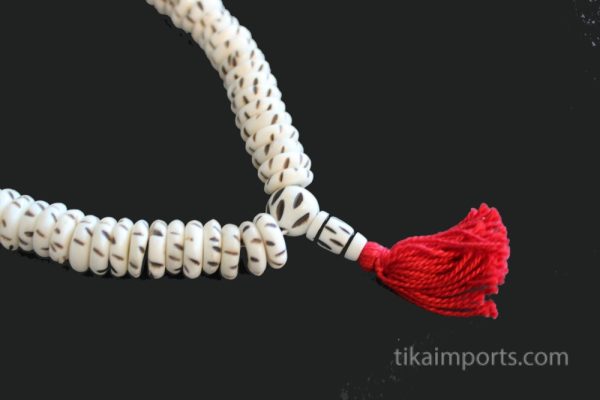 Product Image and Link for Carved Bone Rondell Mala