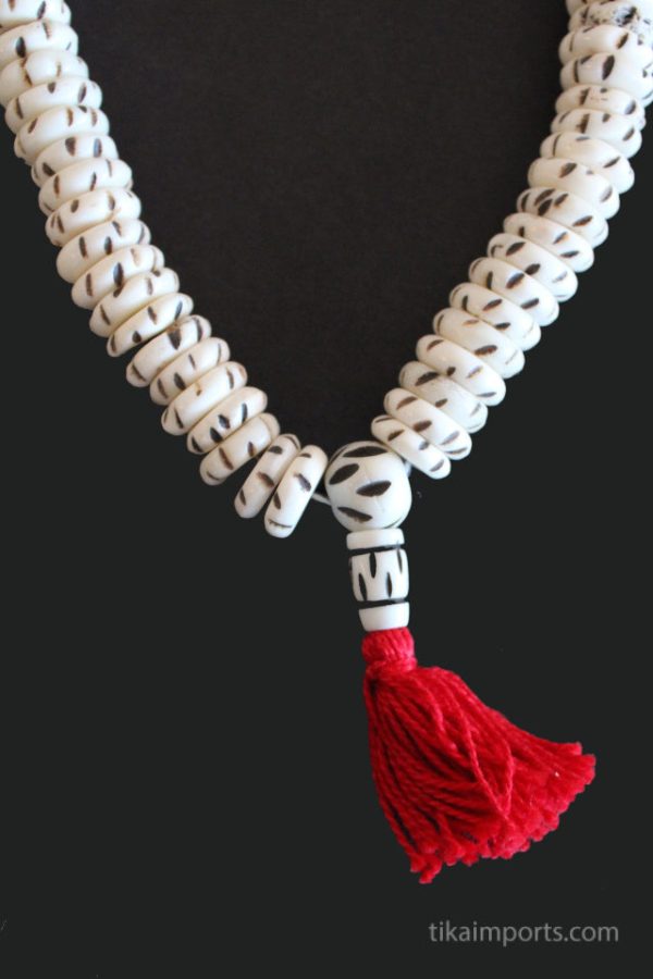 Product Image and Link for Carved Bone Rondell Mala