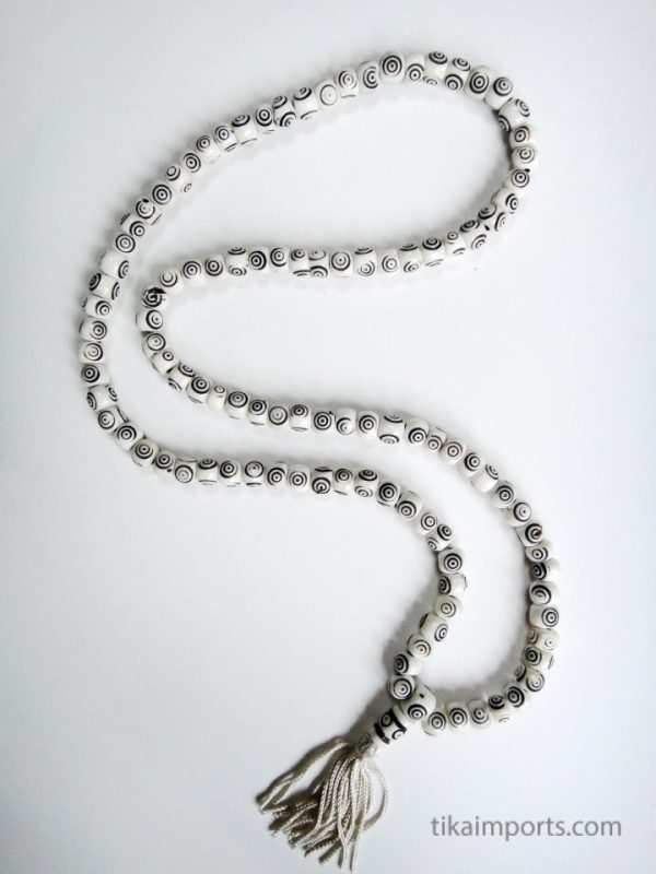 Product Image and Link for Carved Bone Mala- Bullseye