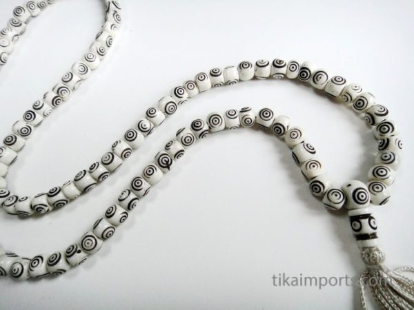 Product Image and Link for Carved Bone Mala- Bullseye