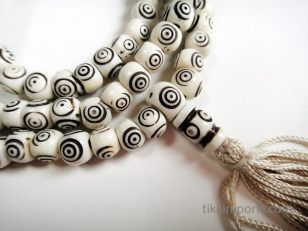 Product Image and Link for Carved Bone Mala- Bullseye