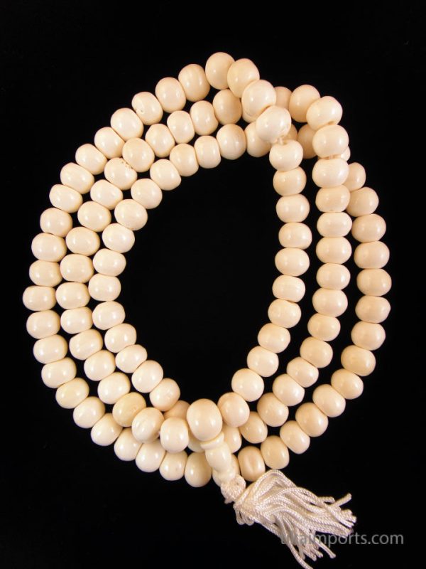 Product Image and Link for White Bone Mala- 12mm
