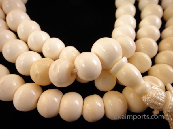 Product Image and Link for White Bone Mala- 12mm