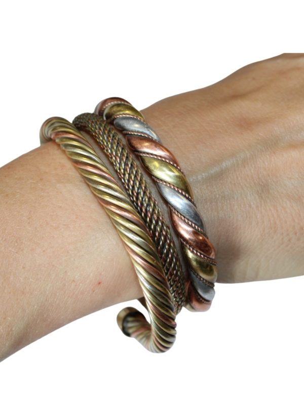Product Image and Link for Tri-Metal Bracelet Thick Cuff