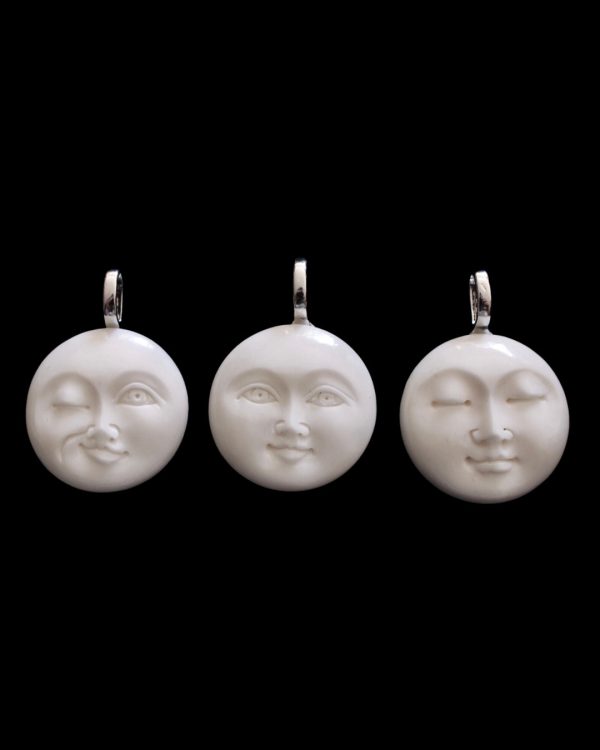 Product Image and Link for Carved Bone Moon Face Pendant