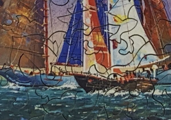 Product Image and Link for Sails On The Open Sea (53 Piece Mini Wooden Jigsaw Puzzle)