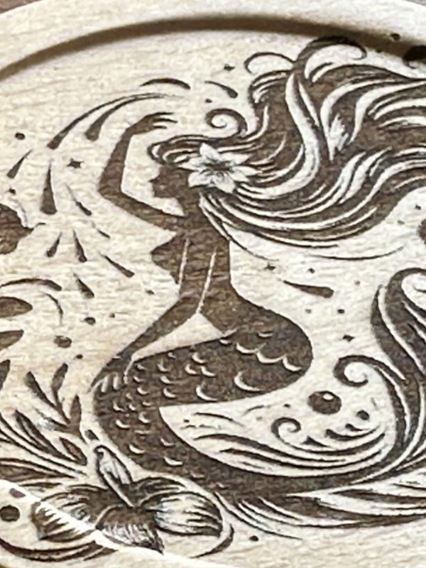 Product Image and Link for Beech Coaster- Mermaid