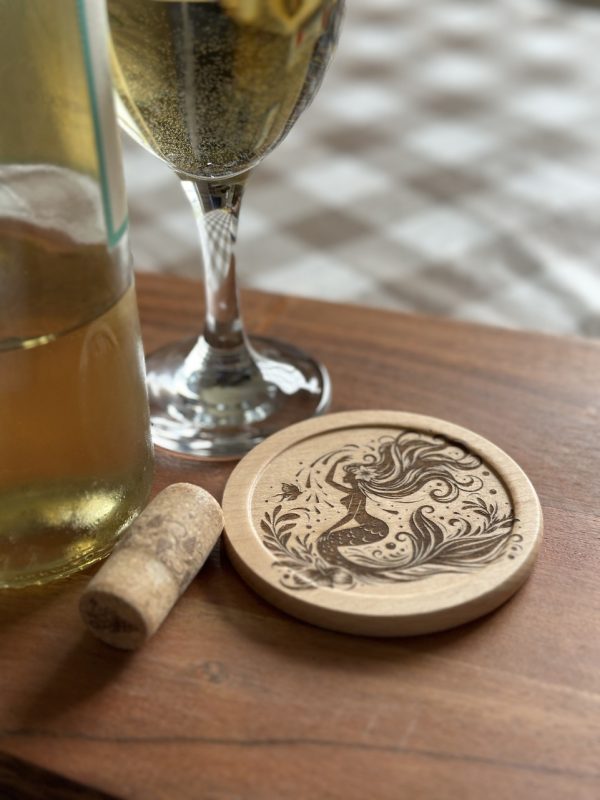 Product Image and Link for Beech Coaster- Mermaid