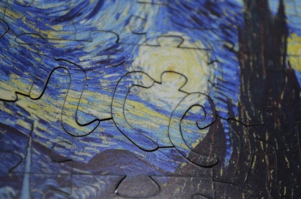 Product Image and Link for Starry Night By Vincent Van Gogh (50 Pieces) Mini Wooden Jigsaw Puzzle