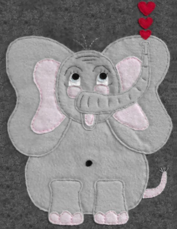 Product Image and Link for Elephant, Light Gray, DIY Craft Pattern to Create an Animal with Felt.