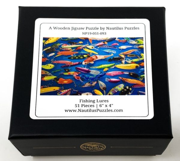 Product Image and Link for Fishing Lures (51 Piece Mini Wooden Jigsaw Puzzle)
