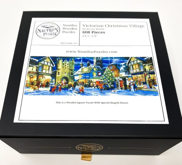 Product Image and Link for Victorian Christmas Village (608 Piece Wooden Christmas Jigsaw Puzzle)