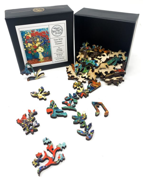 Product Image and Link for Vase With Summer Flowers (50 Piece Mini Wooden Jigsaw Puzzle)