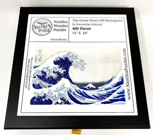 Product Image and Link for The Great Wave Off Kanagawa By Katsushika Hokusai (400 Piece Wooden Jigsaw Puzzle)