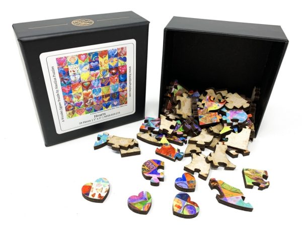 Product Image and Link for Hearts (59 Piece Mini Wooden Jigsaw Puzzle)