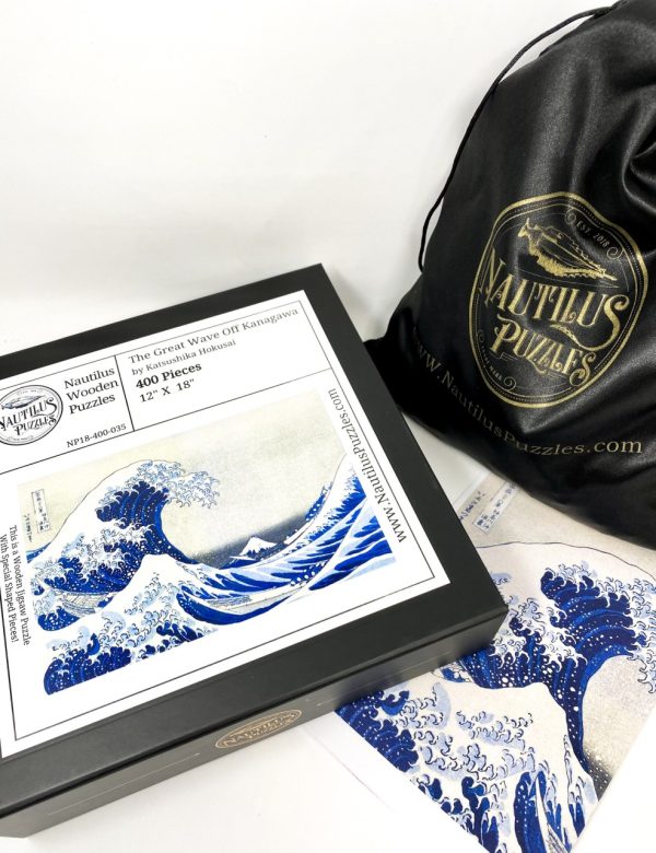 Product Image and Link for The Great Wave Off Kanagawa By Katsushika Hokusai (400 Piece Wooden Jigsaw Puzzle)