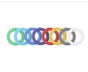 Product Image and Link for Itzy Ritzy Linking Ring Set; Set of 8 Braided,Rainbow-Colored