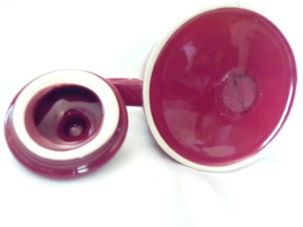 Product Image and Link for Cute Little Burgundy Red “Tea for Two” Tea Pot by ENGLISH TEA STORE!