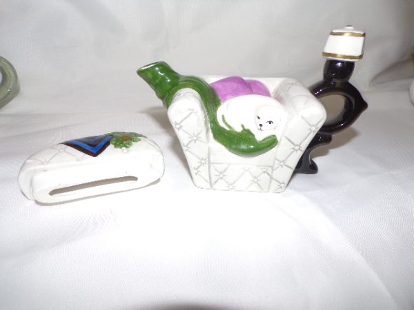 Product Image and Link for Adorable Kitten in Comfy Chair Porcelain Tea Pot